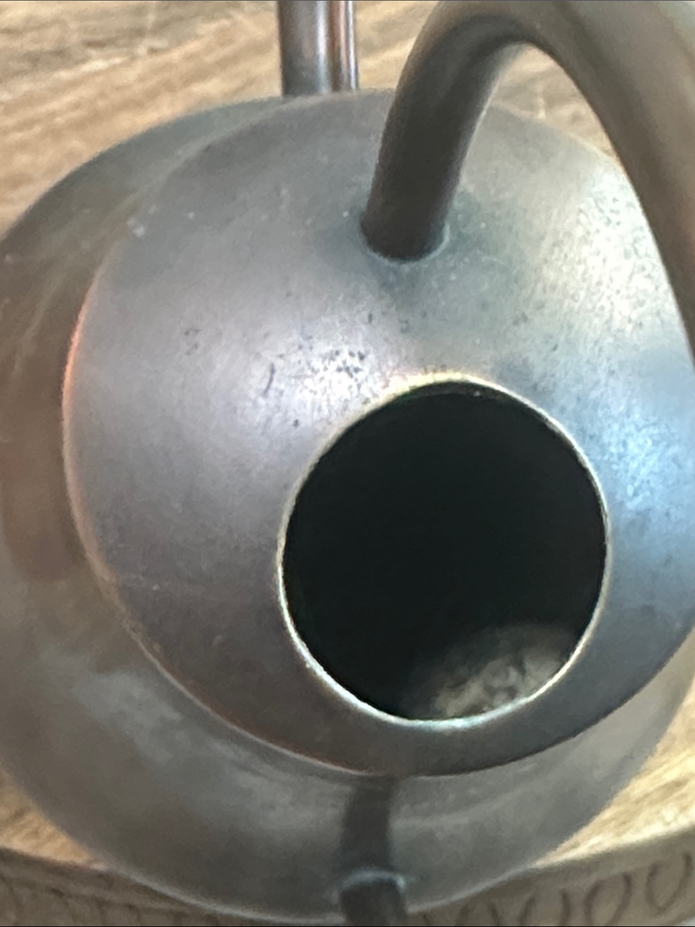 Vintage Copper Tone Small Watering Can Stamped With An “A” On The Bottom - Picture 16 of 17